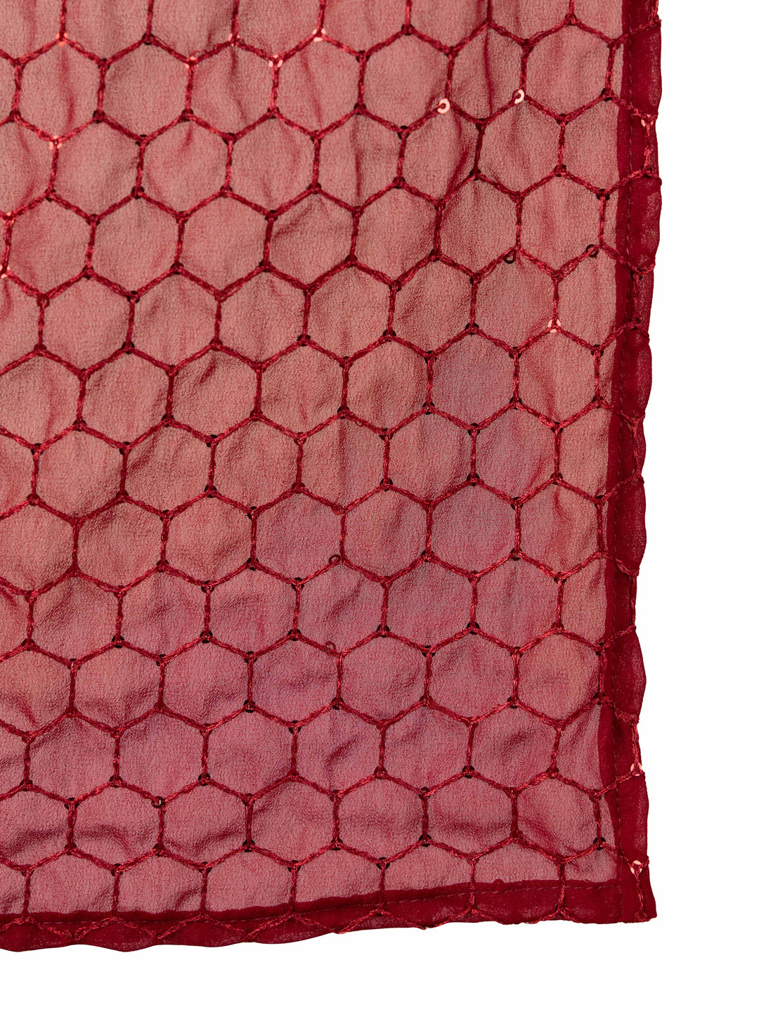 Men's Maroon Georgette Plain Dupatta