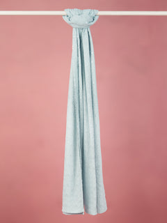 Men's Aqua Silk Blend Embroidered Dupatta
