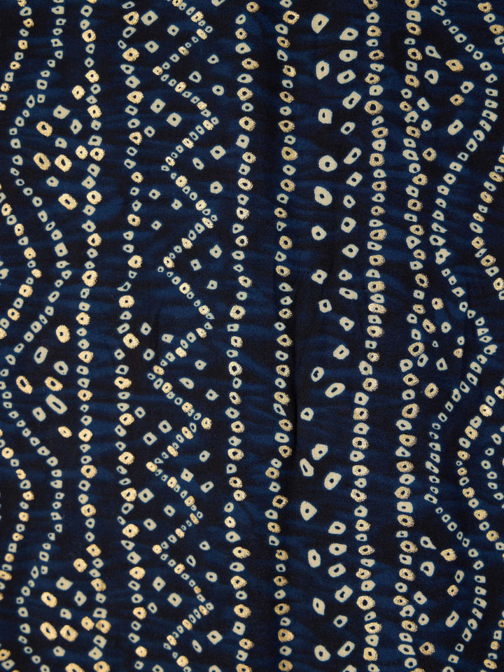 Men's Blue Rayon Bandhani Print Dupatta