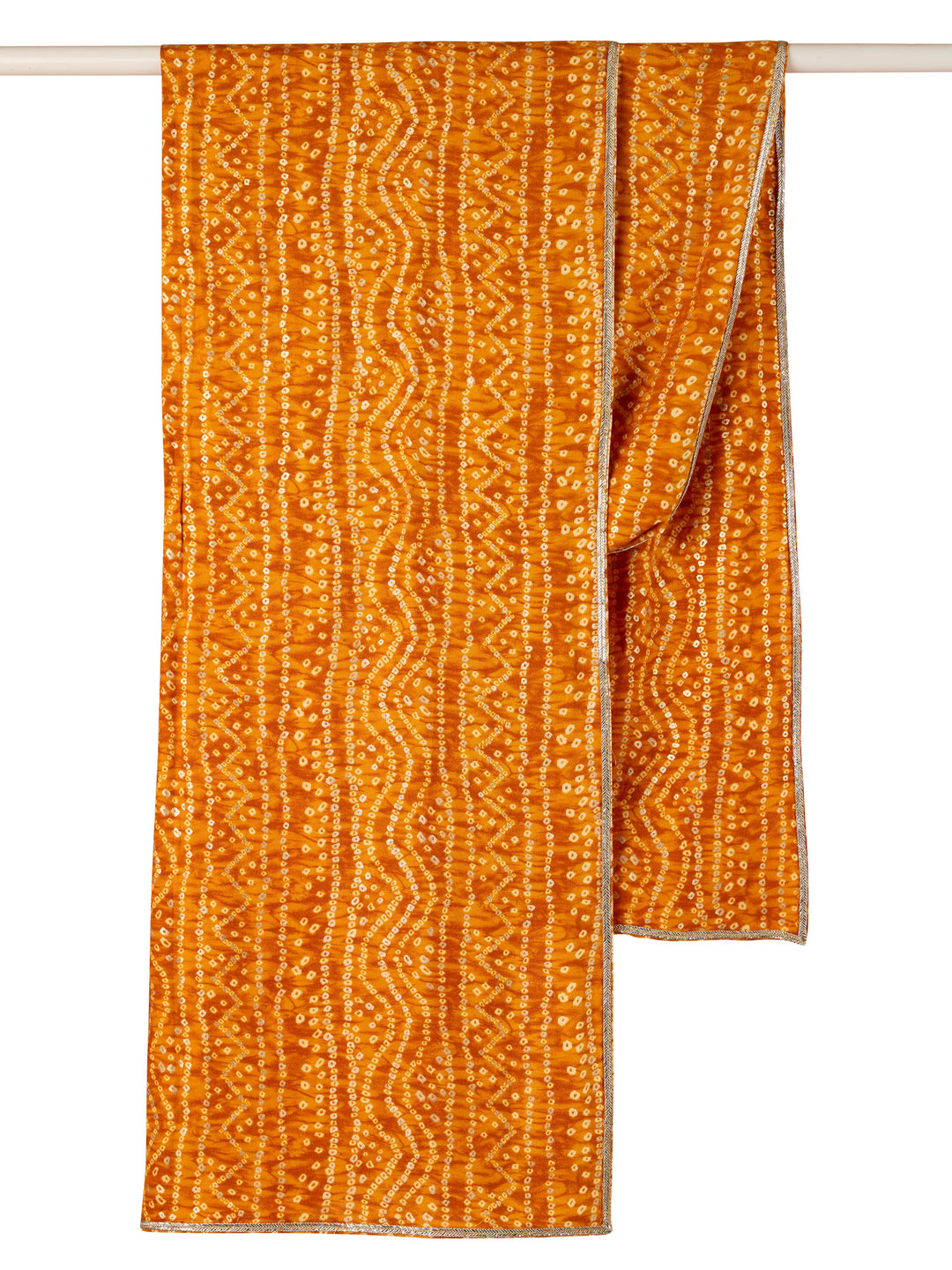 Men's Mustard Rayon Bandhani Print Dupatta