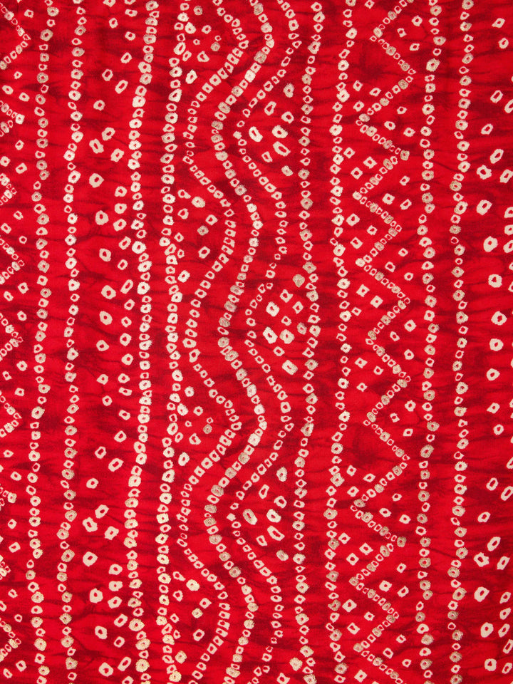 Men's Red Rayon Bandhani Print Dupatta