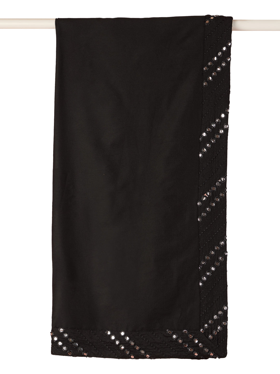 Men's Black Viscose Mirror Work Dupatta - view 2