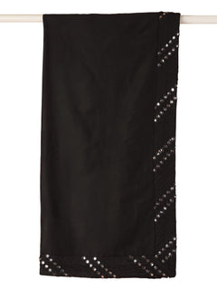 Men's Black Viscose Mirror Work Dupatta - view 2