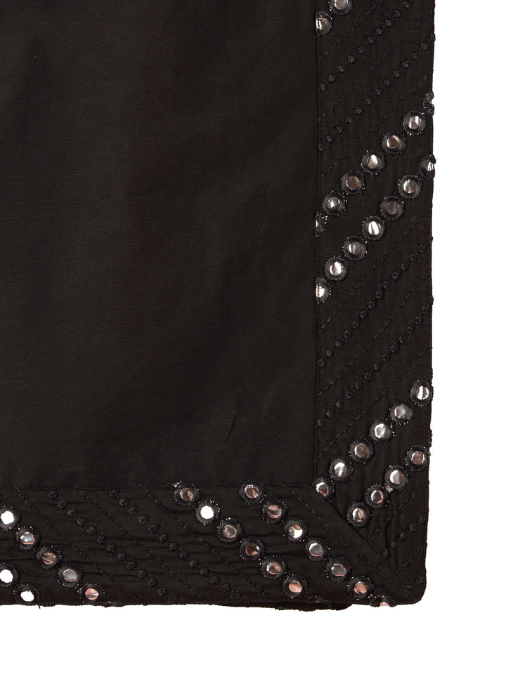 Men's Black Viscose Mirror Work Dupatta - view 4