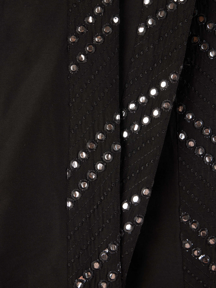Men's Black Viscose Mirror Work Dupatta - view 5