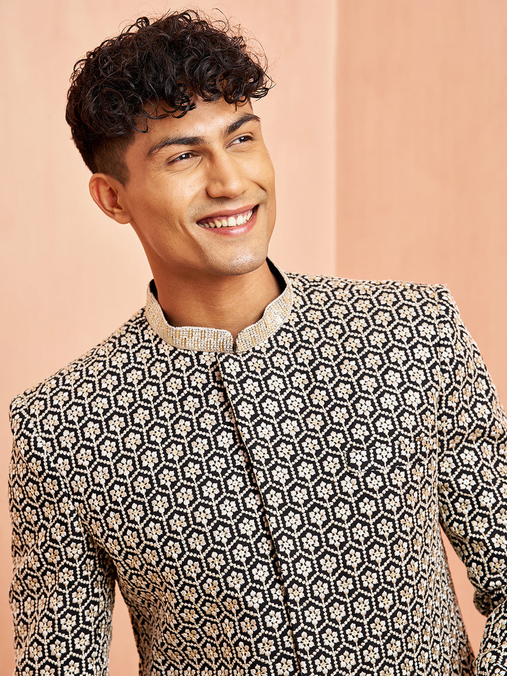 Men's Black Indo-Western & Pant Set