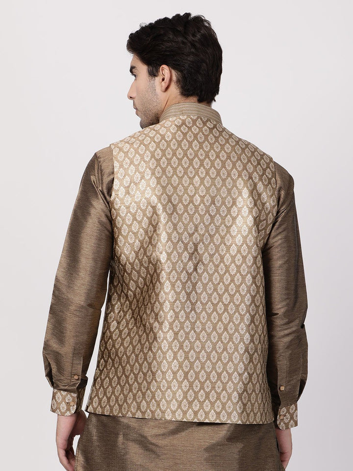 Men's Gold Nehru Jacket - view 3