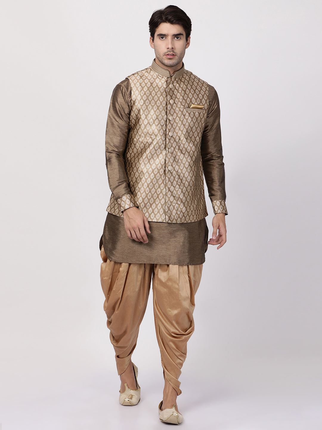 Men's Gold Nehru Jacket - view 5