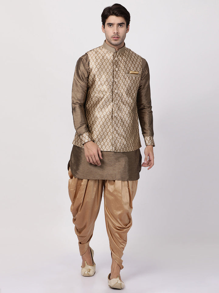 Men's Gold Nehru Jacket - view 5