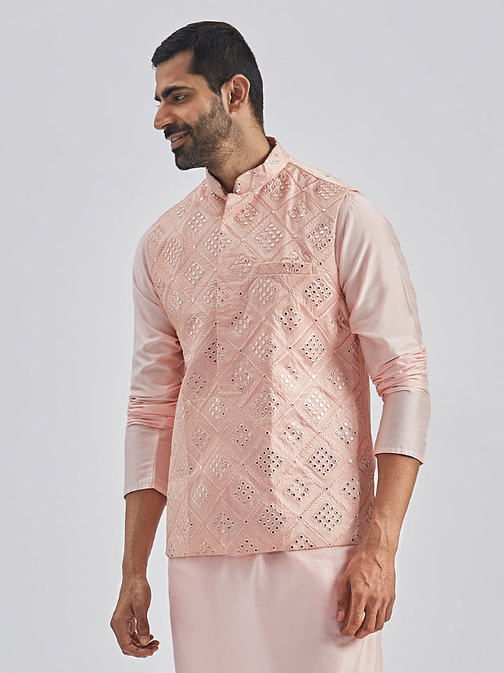 Men's Pink - Nehru Jacket - view 4