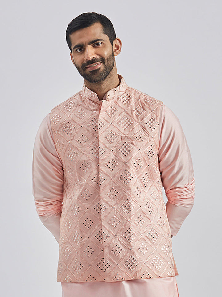Men's Pink - Nehru Jacket - view 7