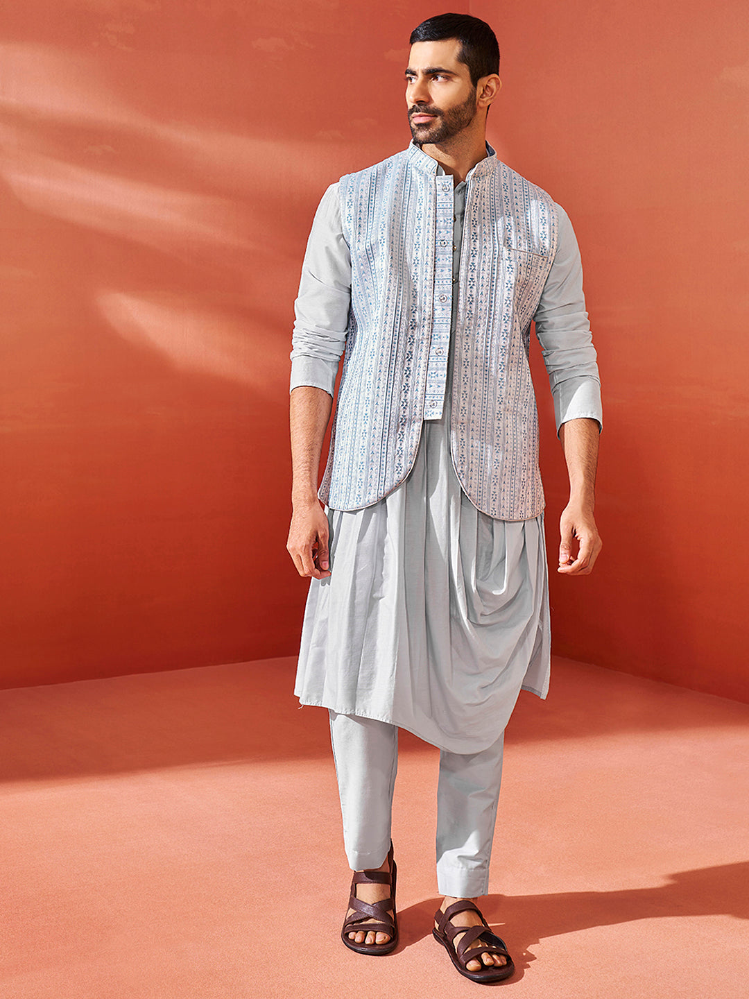 Men's Aqua - Nehru Jacket