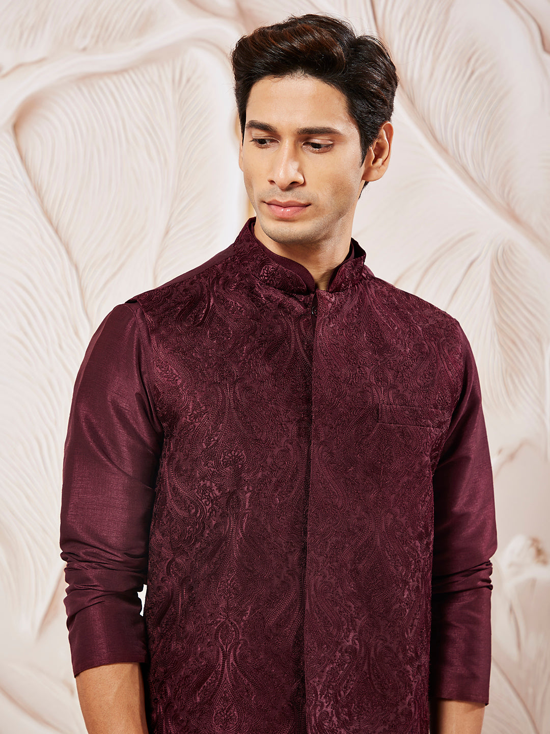 Men's Maroon - Nehru Jacket