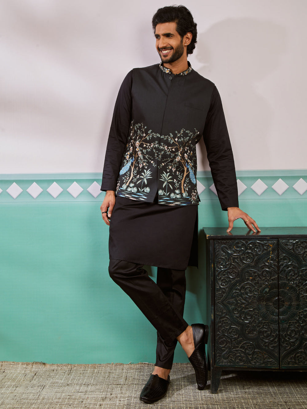 Men's - Satin Silk Nehru Jacket