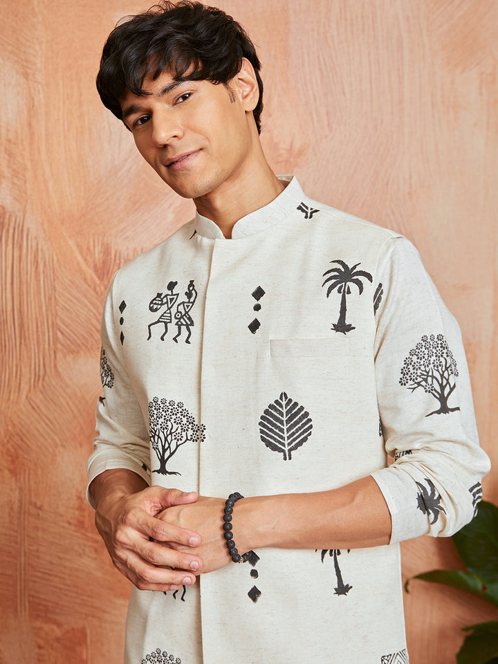Men's Cream Cotton Jacket