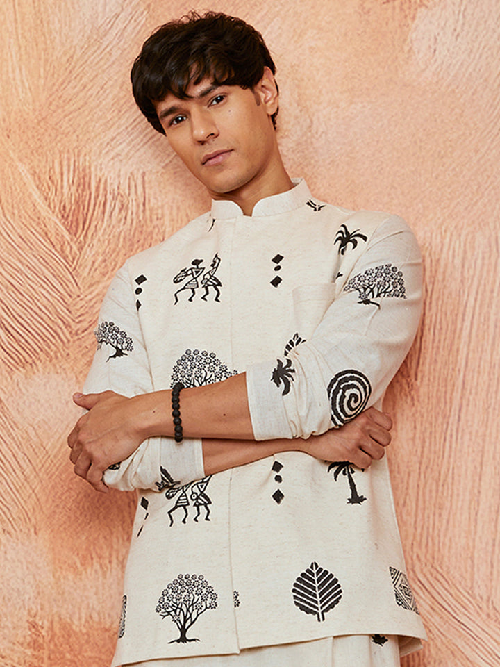 Men's Cream Cotton Jacket