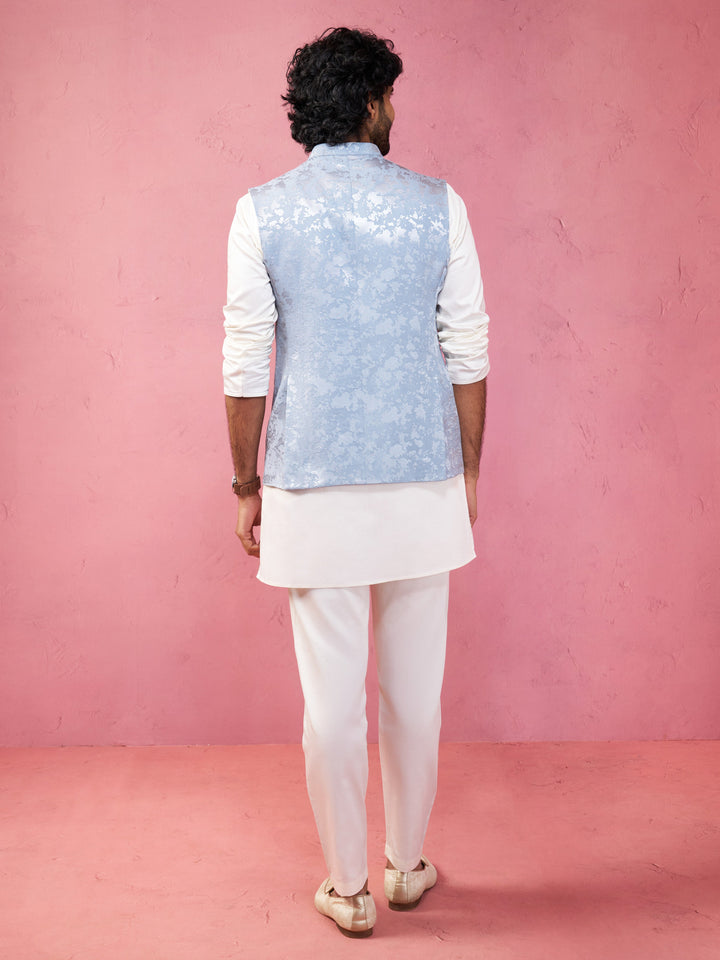 Men's Grey Nehru Jacket Set