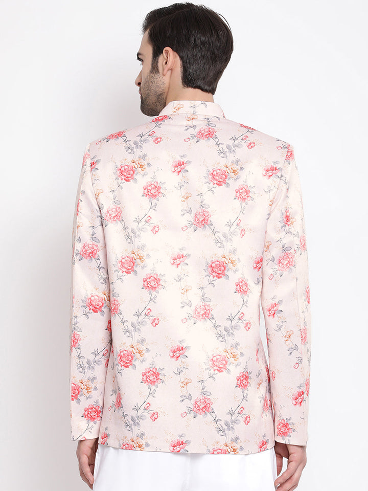 Men's Peach Silk Blend Jodhpuri