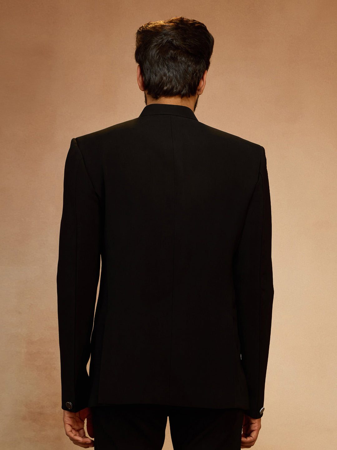Men's Black Silk Bead Embroidered Ethnic Motif Full Sleeve Jodhpuri Jacket - view 4