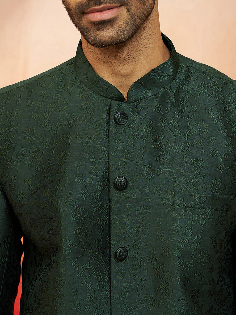 Men Bottle Green Silk Jodhpuri