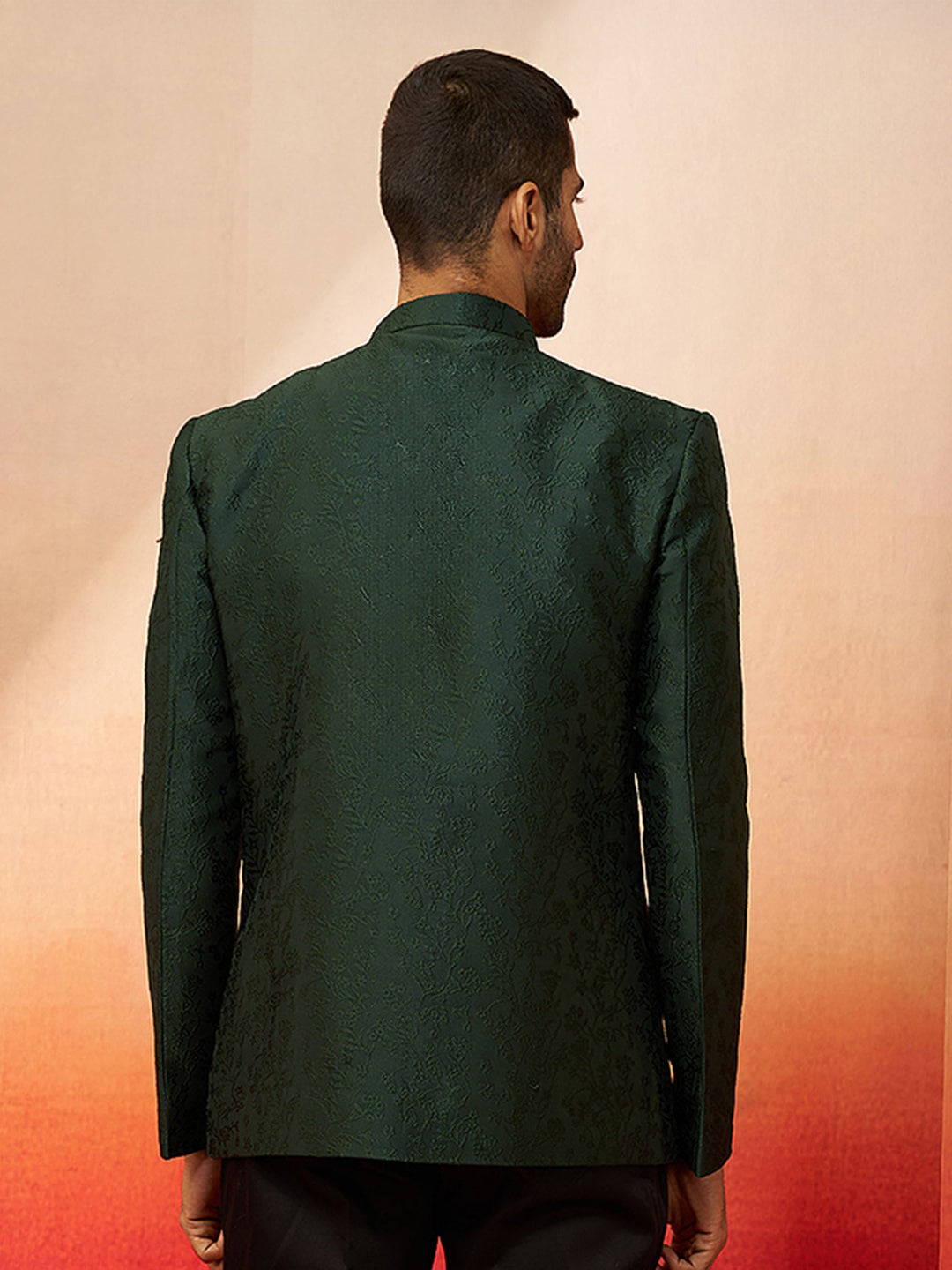 Men Bottle Green Silk Jodhpuri