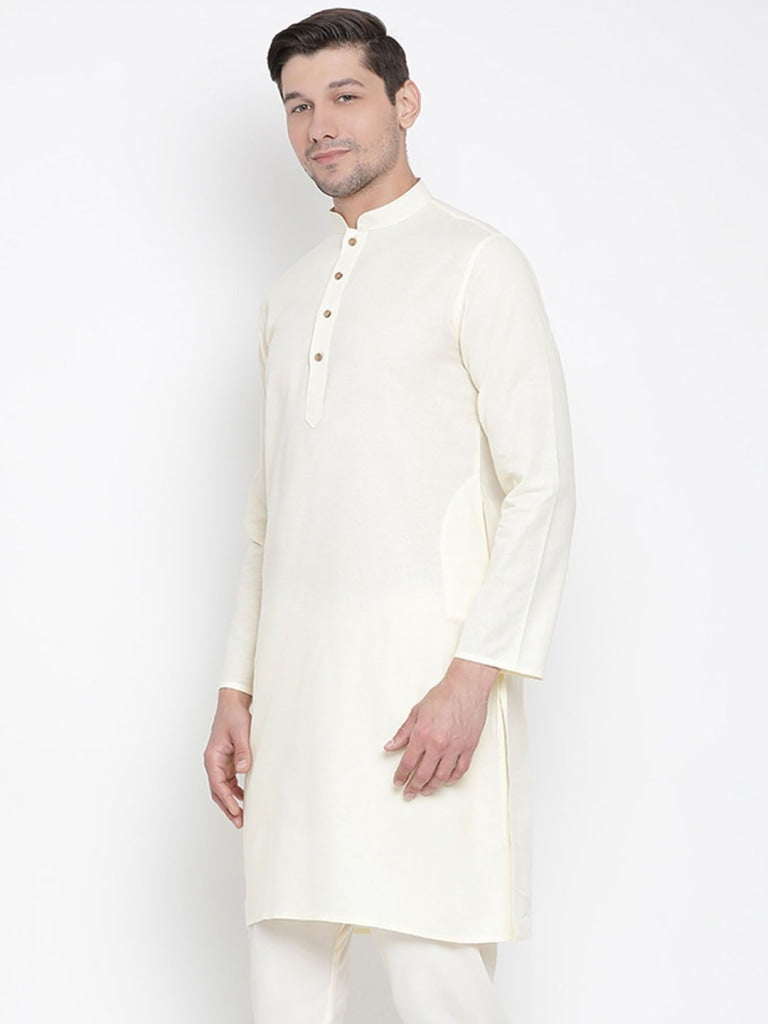 Men's Beige Cotton Kurta