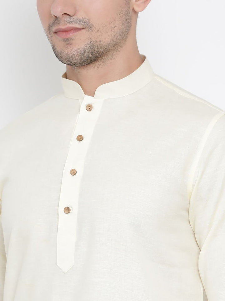 Men's Beige Cotton Kurta