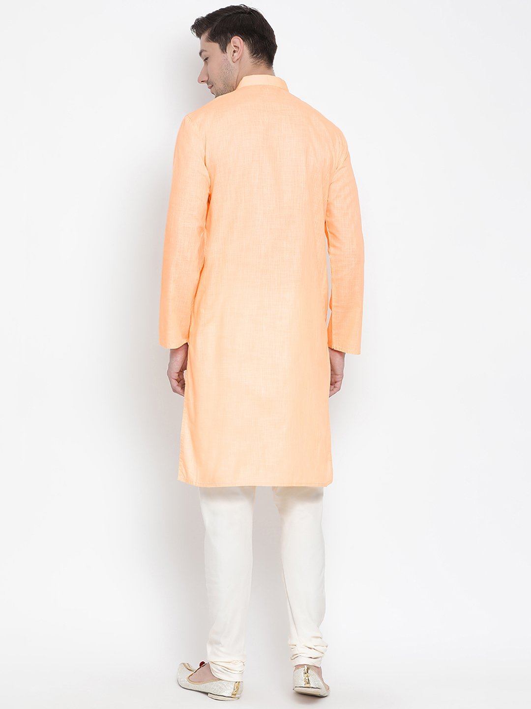 Sarvati Men's Beige Cotton Kurta and Pyjama Set