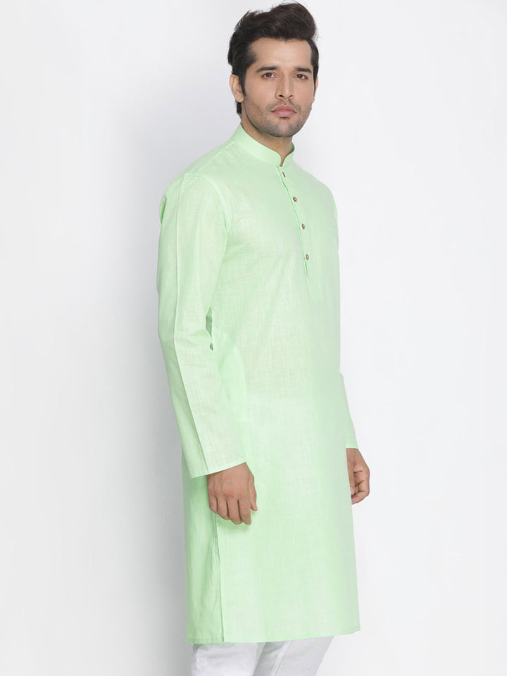 Men's Mint Green Cotton Kurta