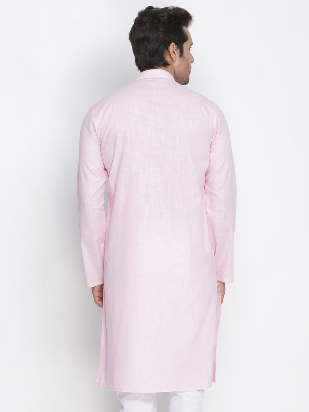 Men's Pink Cotton Kurta