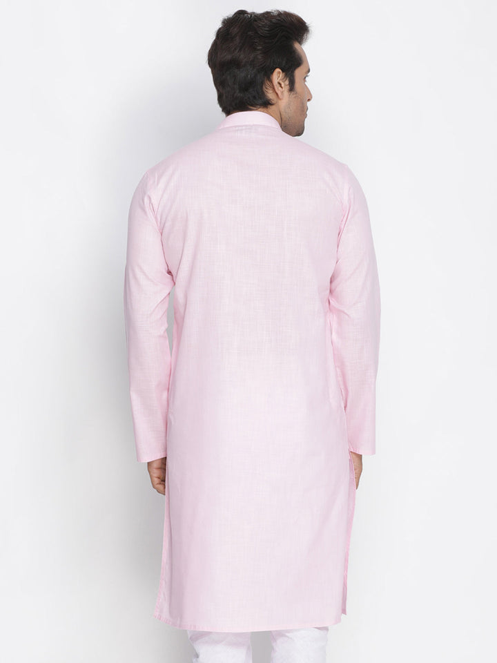 Men's Pink Cotton Kurta