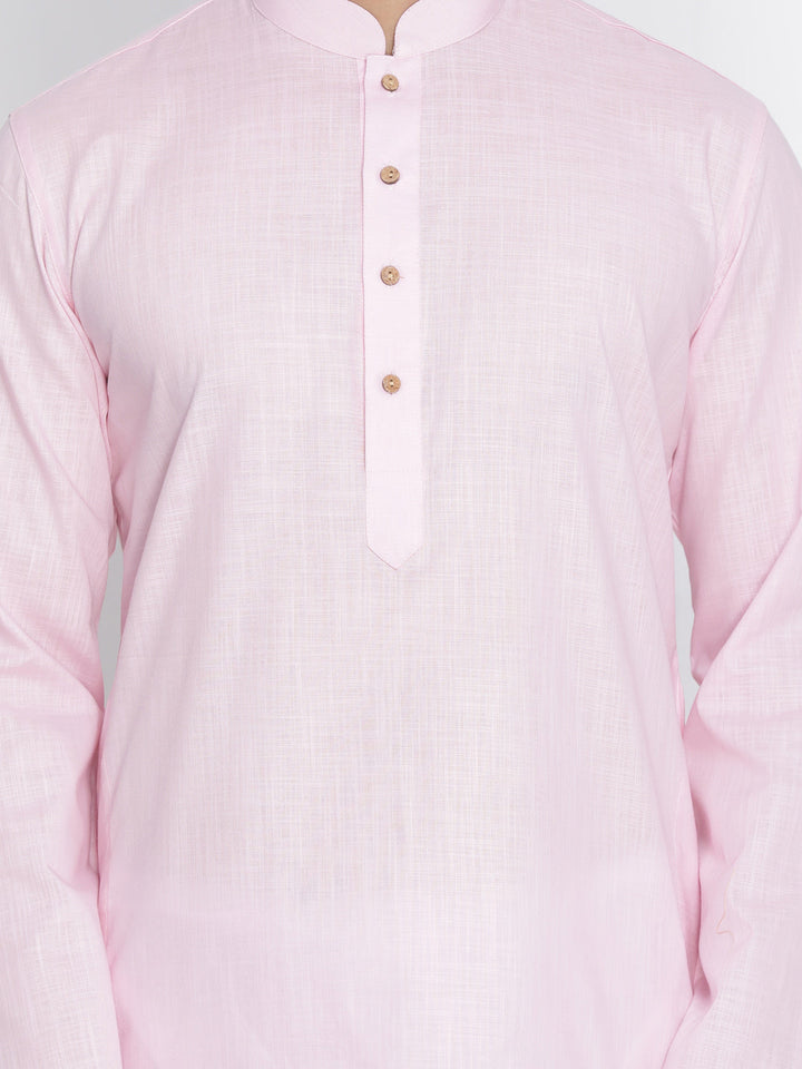 Men's Pink Cotton Kurta