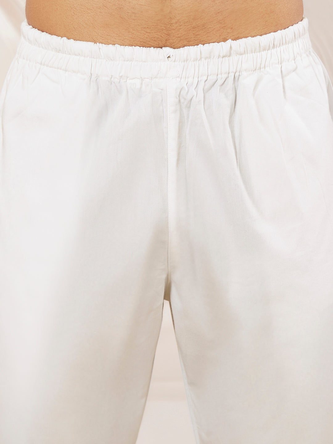 Men's White Cotton  Kurta,Pyjama And Dupatta Set