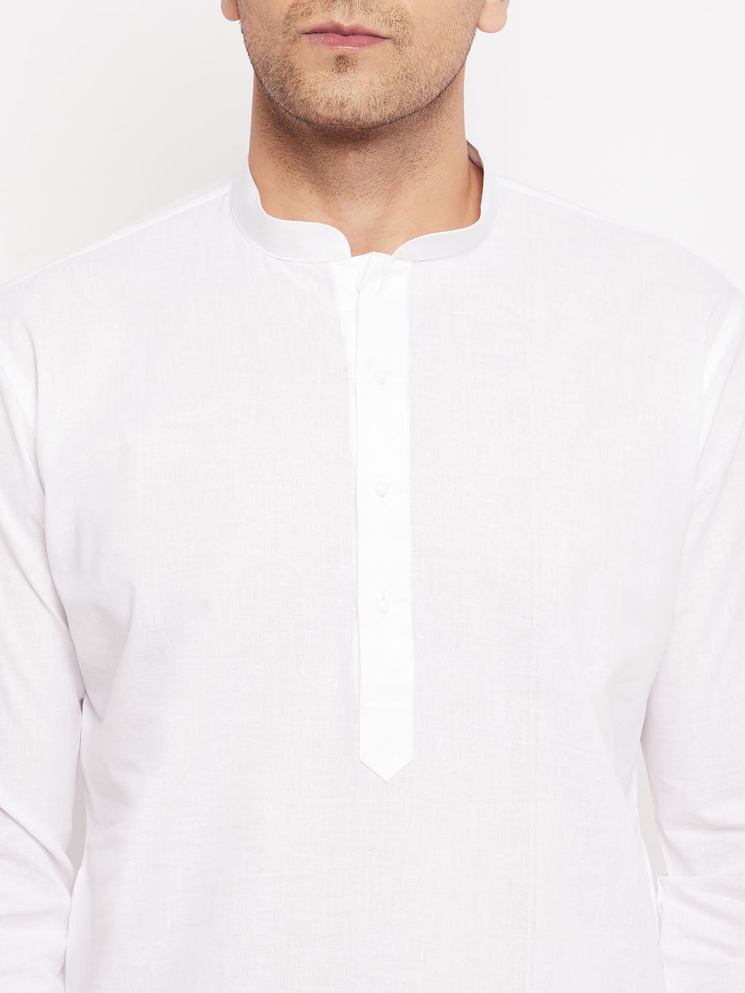 Sarvati Men's White Kurta And Pajama Set