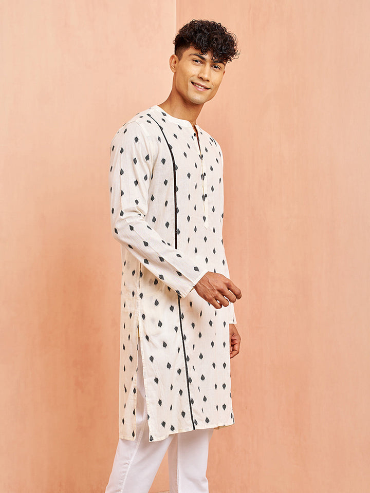 Men's Cream Cotton Kurta