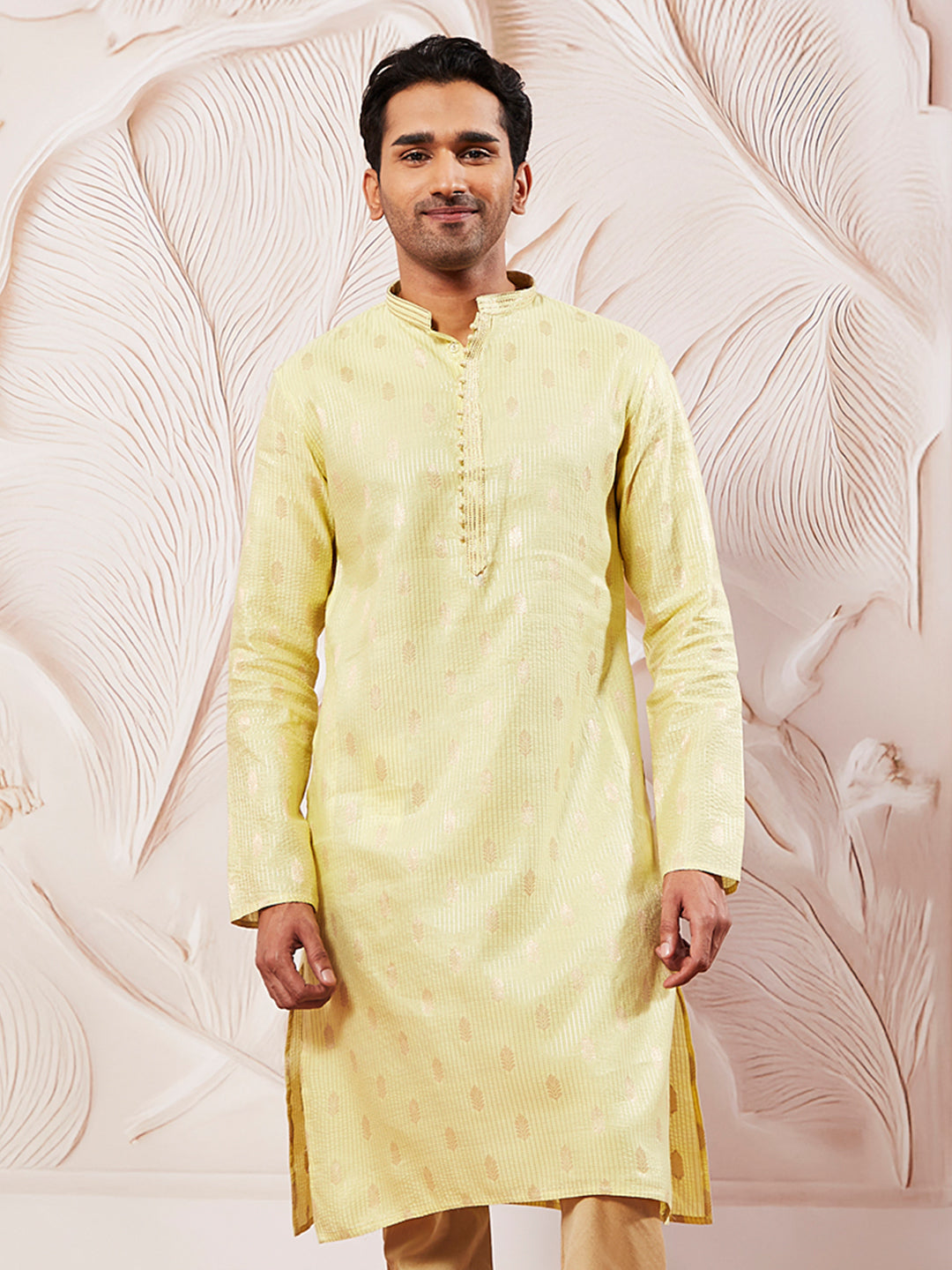 Men's Mint Green Silk Blend  Kurta