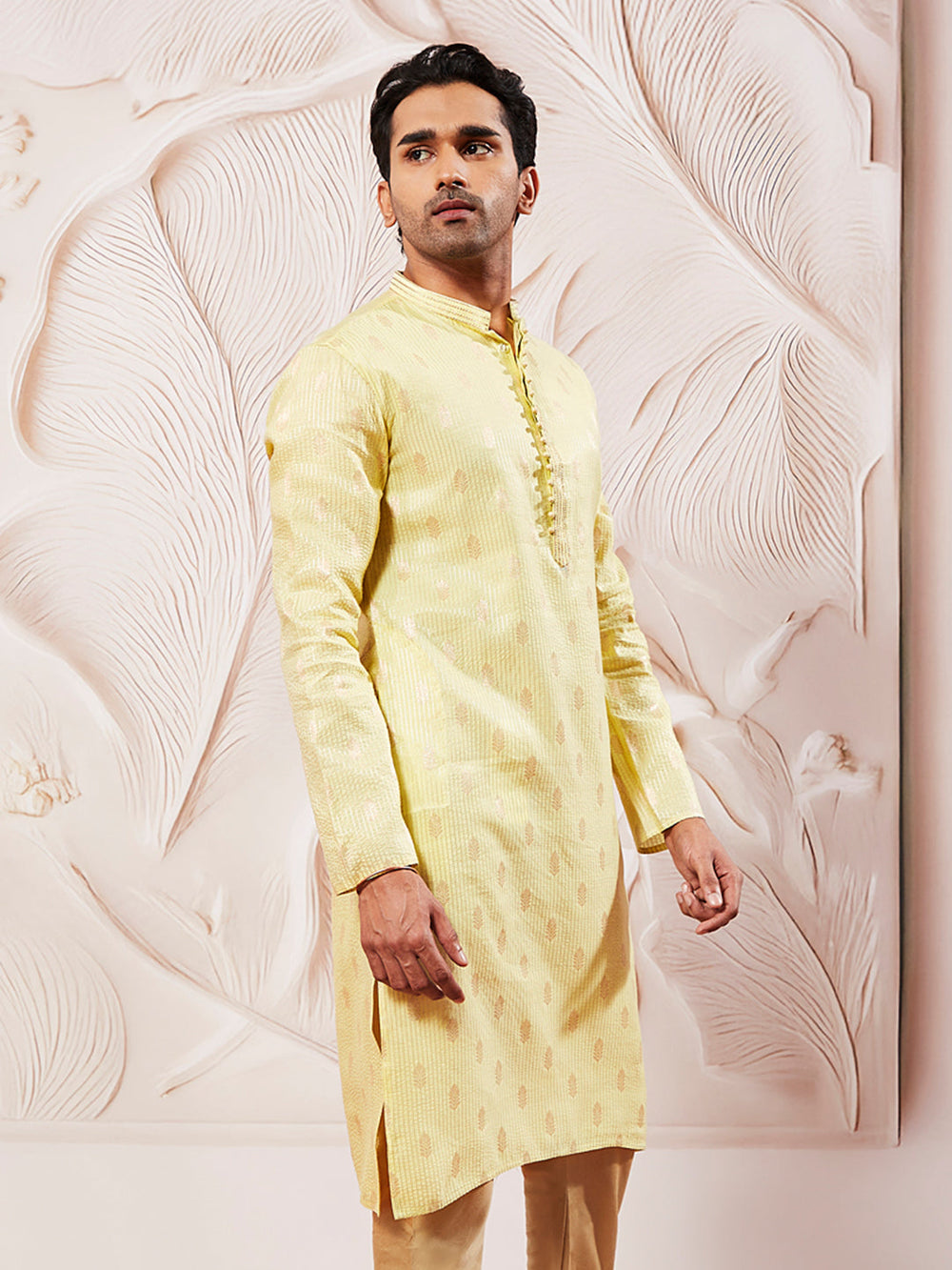 Men's Mint Green Silk Blend  Kurta