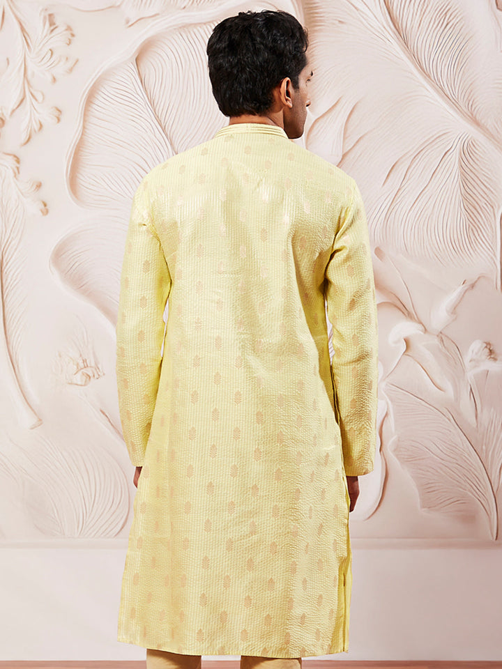 Men's Mint Green Silk Blend  Kurta