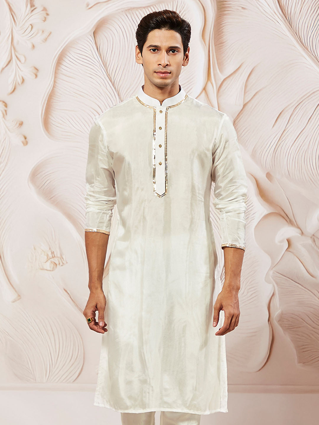 Men's White Tissue Silk