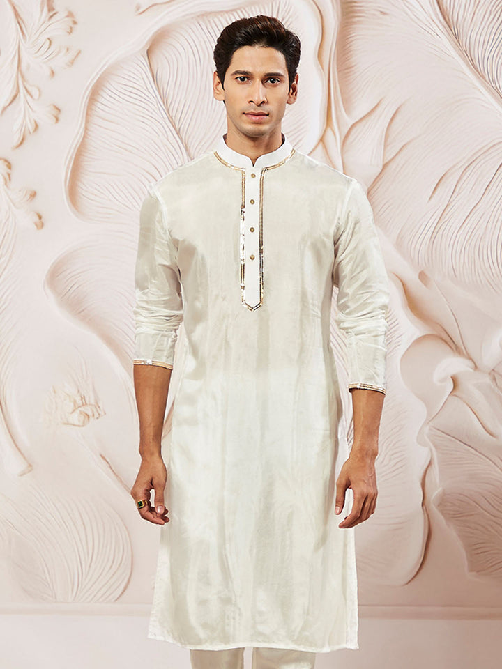 Men's White Tissue Silk