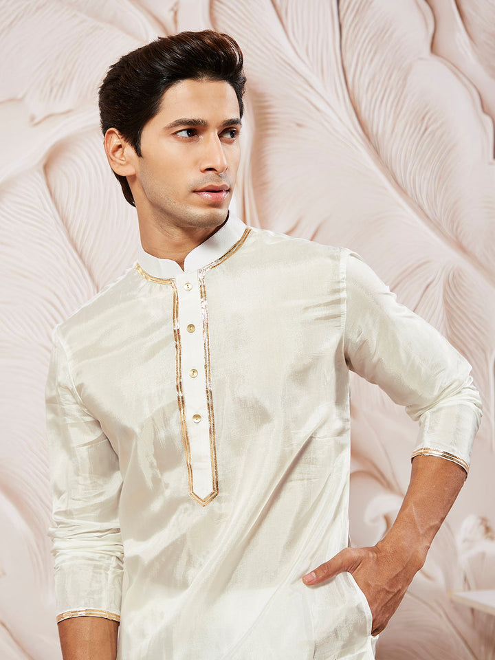 Men's White Tissue Silk