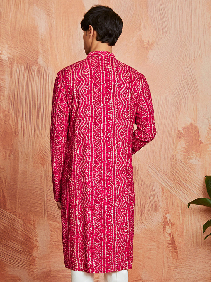 Men's Pink Rayon Kurta