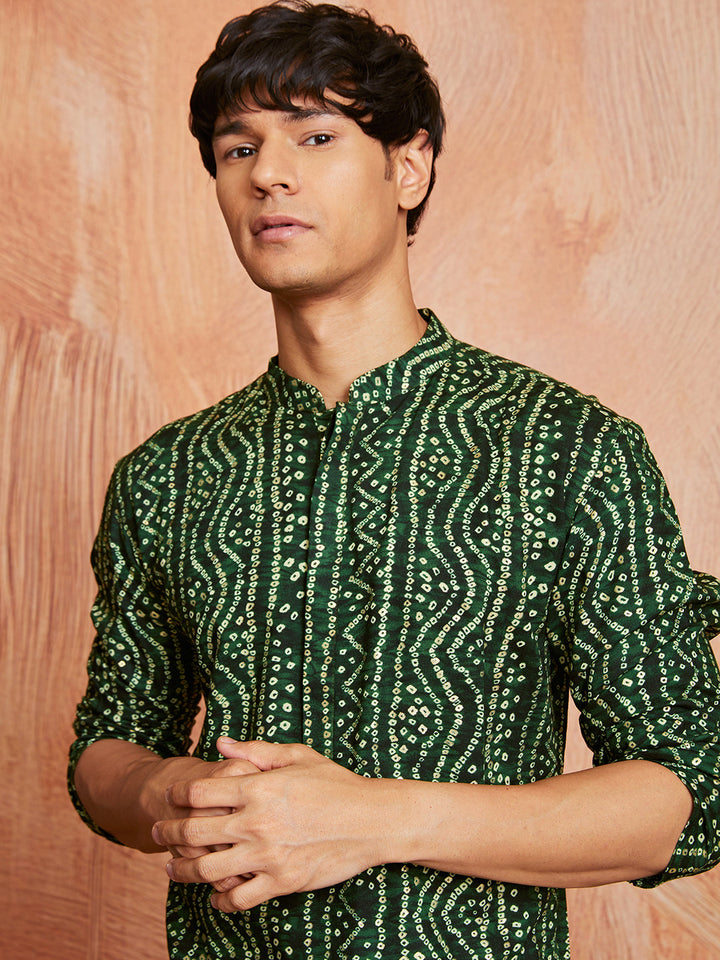 Men's Green Rayon Kurta