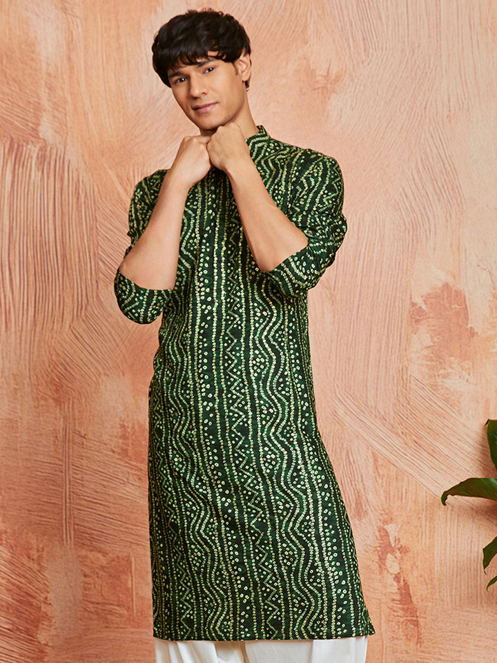 Men's Green Rayon Kurta