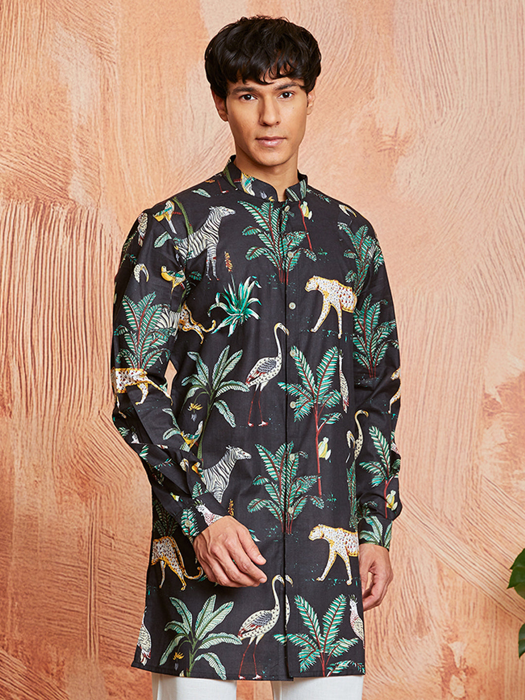 Men's Black Cotton Kurta