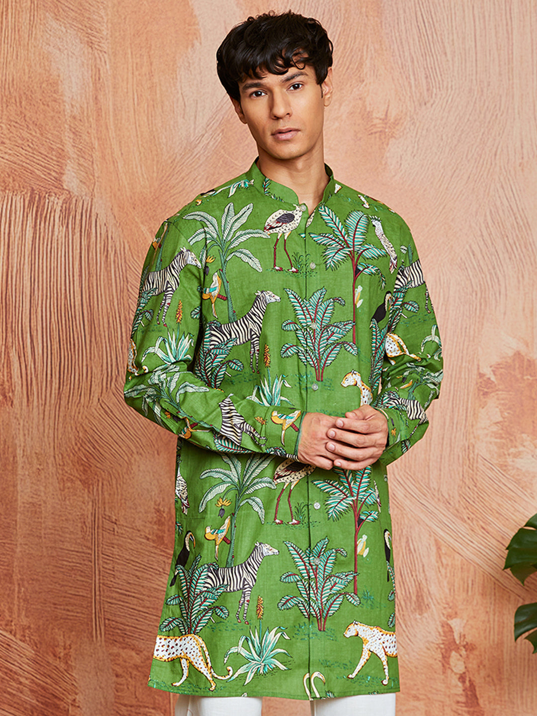 Men's Green Cotton Kurta