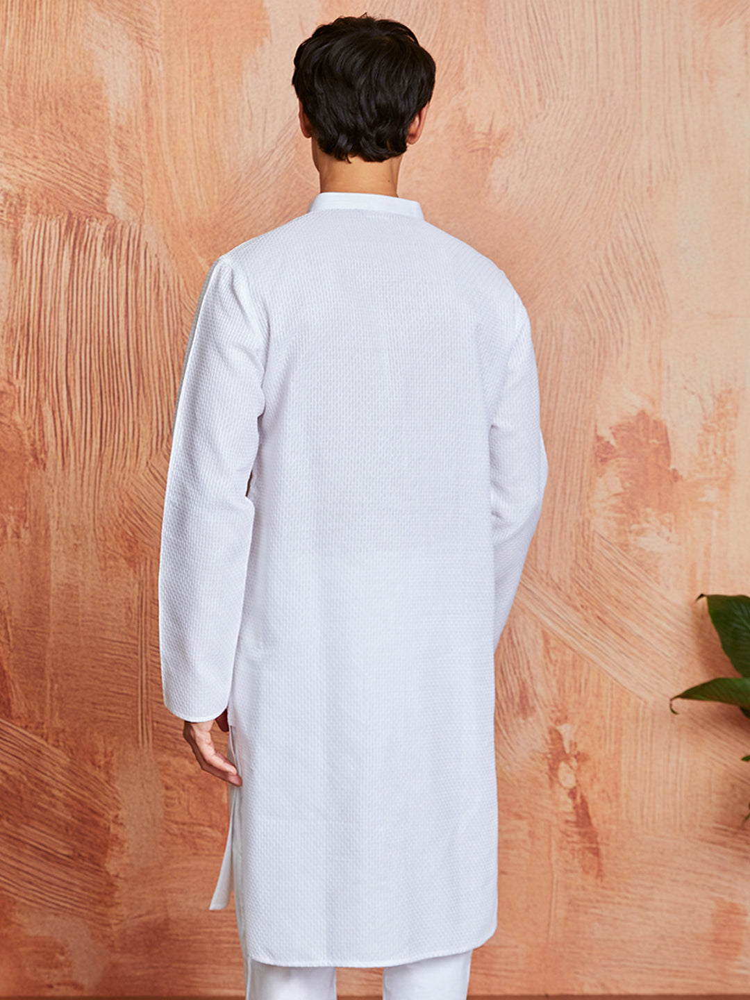 Men's White Cotton  Kurta