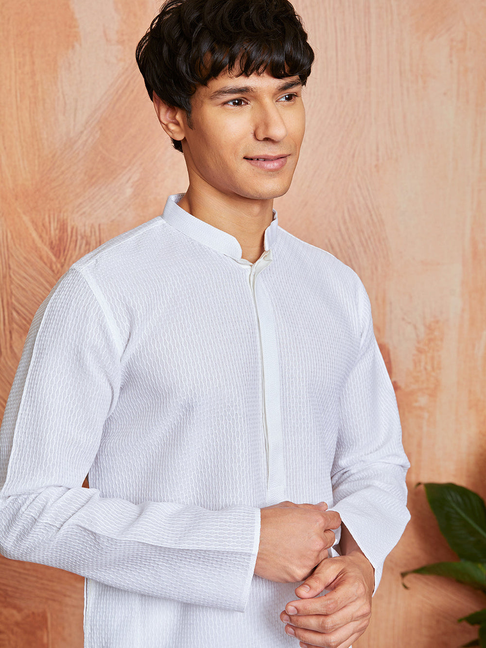Men's White Cotton  Kurta