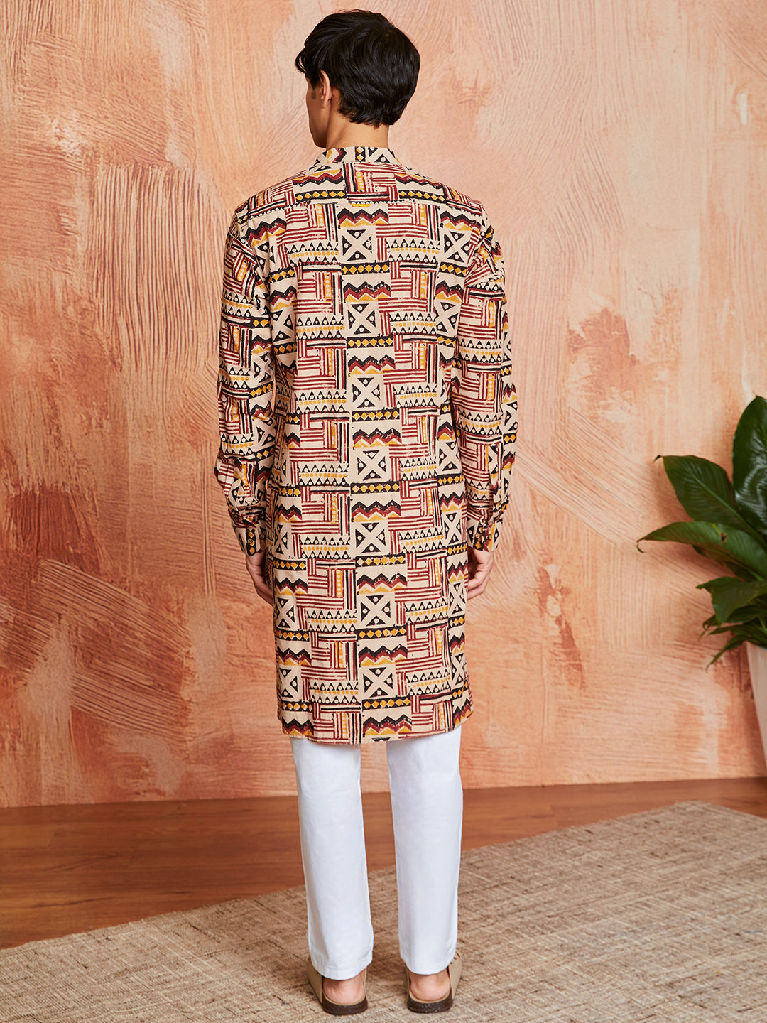 Men's Multi Color Cotton  Kurta And Pyjama Set