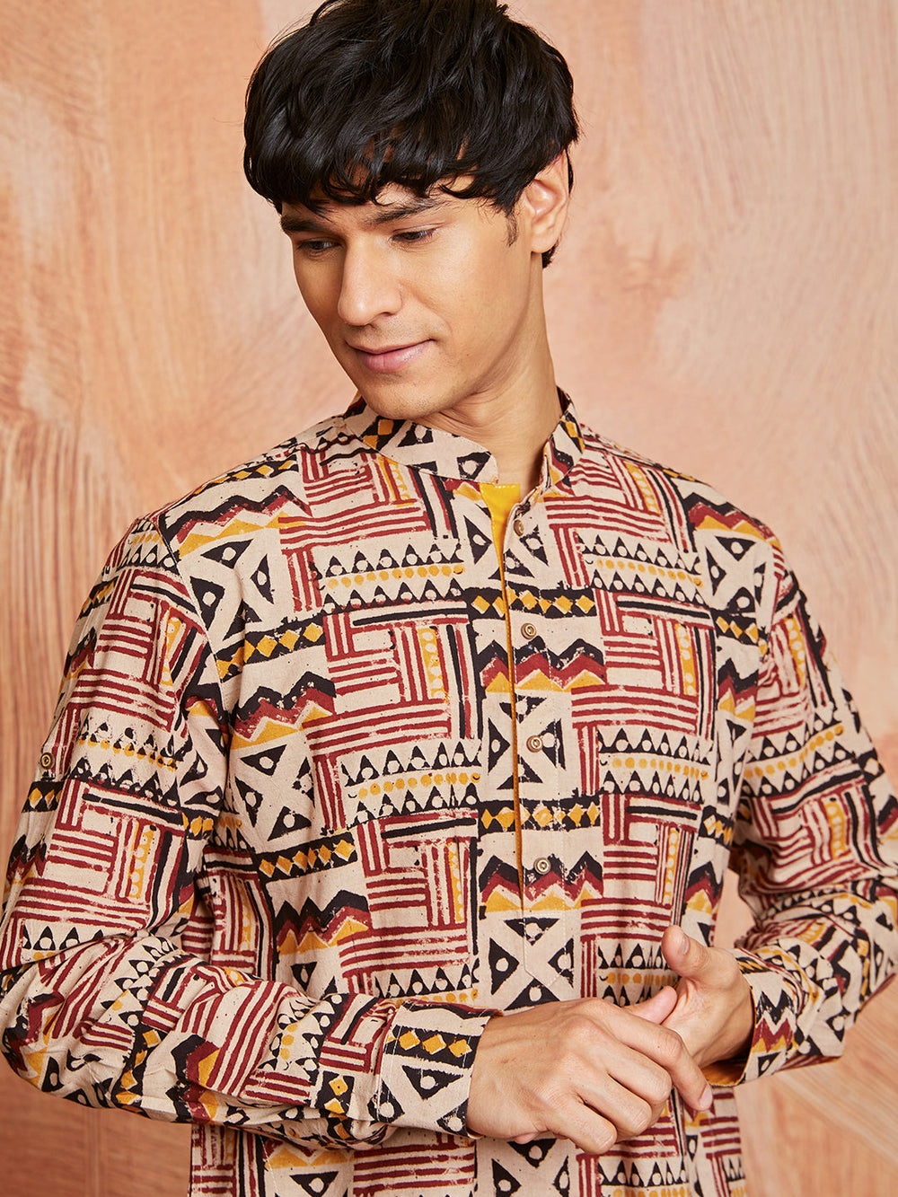 Men's Multi Color Cotton  Kurta And Pyjama Set